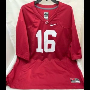Alabama Crimsom Tide Football Jersey 16 Authentic Game Day Nike EUC Men's Sz 3XL